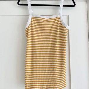 Yellow/white Ribbed Old Navy Tank Top